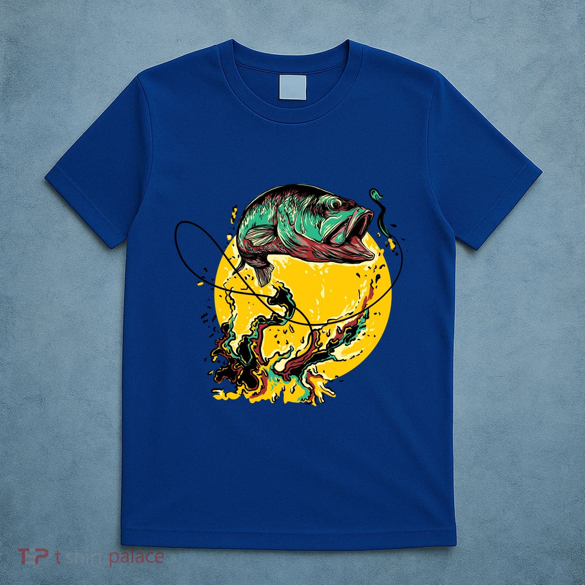 Fishing Art Wave Sunset T-Shirt