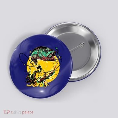 Fishing Art Wave Sunset Button