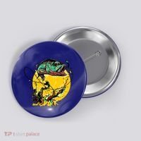 Fishing Art Wave Sunset Button thumb 0