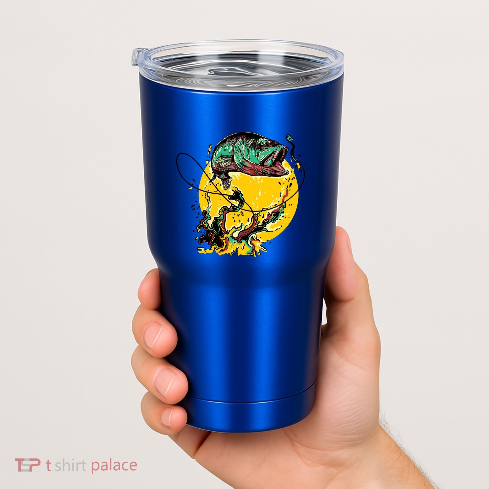 Fishing Art Wave Sunset Tumbler