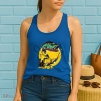 Fishing Art Wave Sunset Women's Tank Top thumb 2