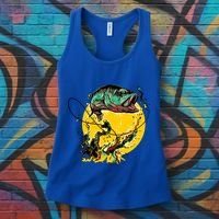 Fishing Art Wave Sunset Women's Tank Top thumb 3