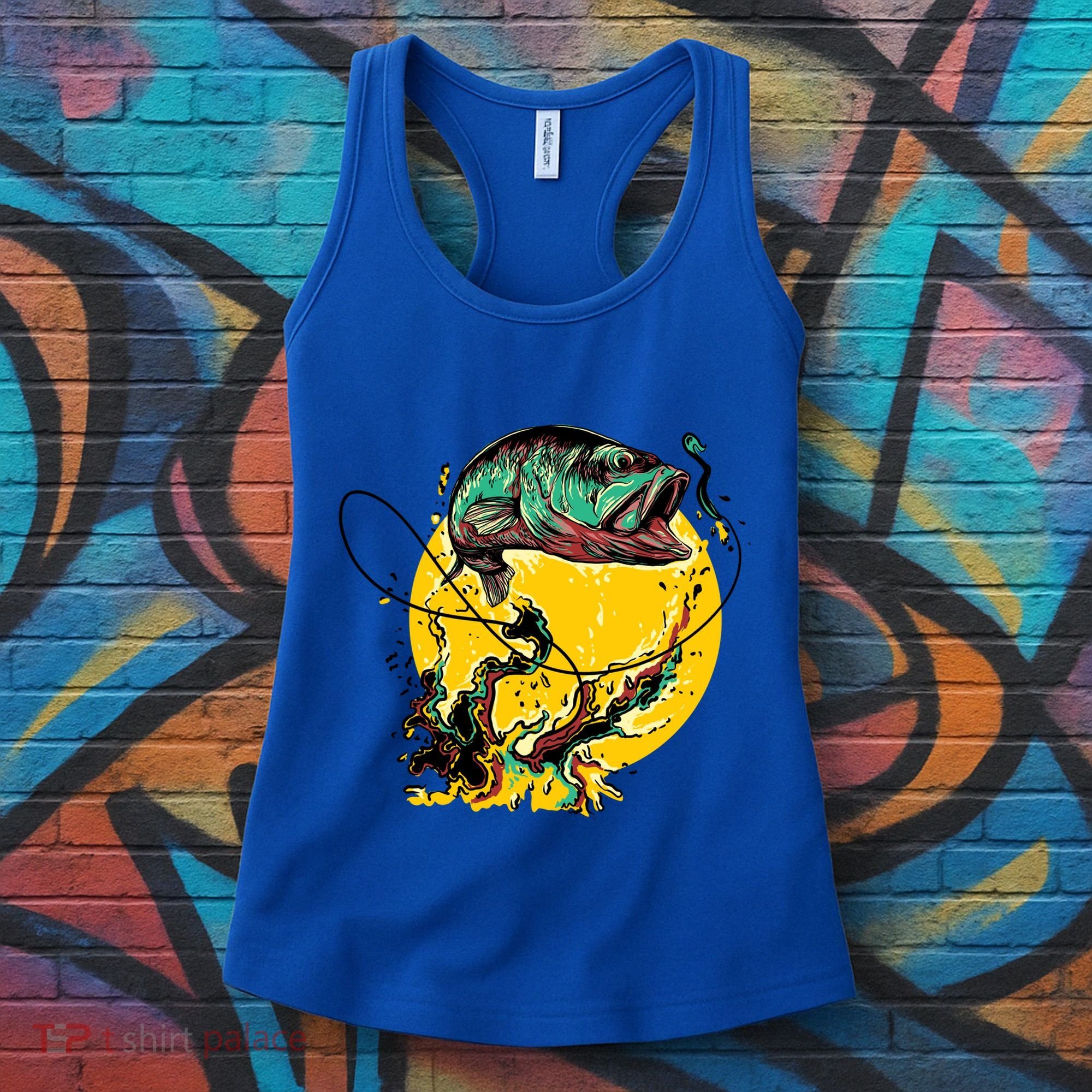 Fishing Art Wave Sunset Women's Tank Top