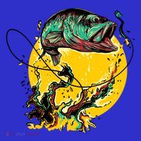 Fishing Art Wave Sunset Baby Bodysuit thumb 2