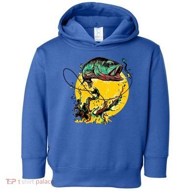Fishing Art Wave Sunset Toddler Hoodie