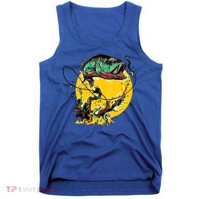 Fishing Art Wave Sunset Tank Top