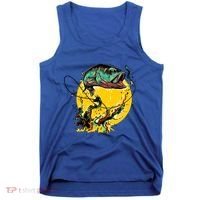 Fishing Art Wave Sunset Tank Top thumb 0