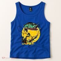 Fishing Art Wave Sunset Tank Top thumb 2