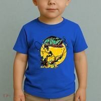Fishing Art Wave Sunset Toddler T-Shirt thumb 2