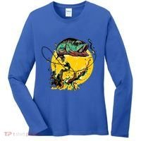 Fishing Art Wave Sunset Women's Long Sleeve Shirt thumb 0