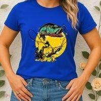 Fishing Art Wave Sunset Women's T-Shirt thumb 2