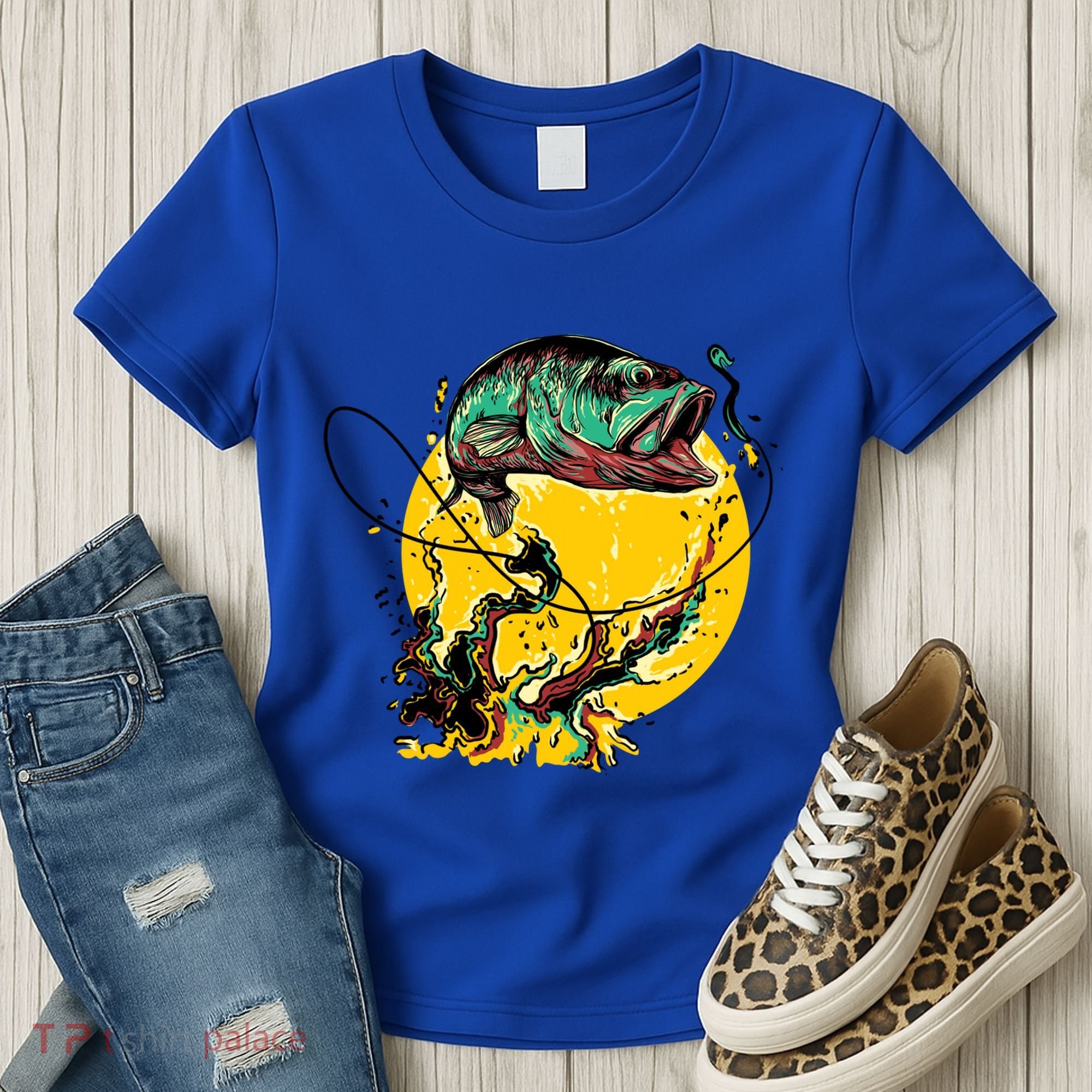 Fishing Art Wave Sunset Women's T-Shirt