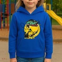Fishing Art Wave Sunset Kids Hoodie thumb 3