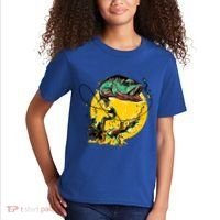 Fishing Art Wave Sunset Kids T-Shirt thumb 2