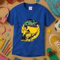 Fishing Art Wave Sunset Kids T-Shirt thumb 3
