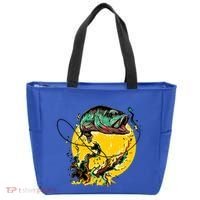 Fishing Art Wave Sunset Tote Bag thumb 0
