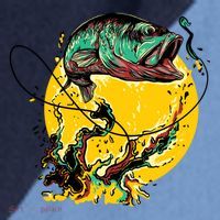 Fishing Art Wave Sunset Raglan Baseball Sleeve Shirt thumb 2