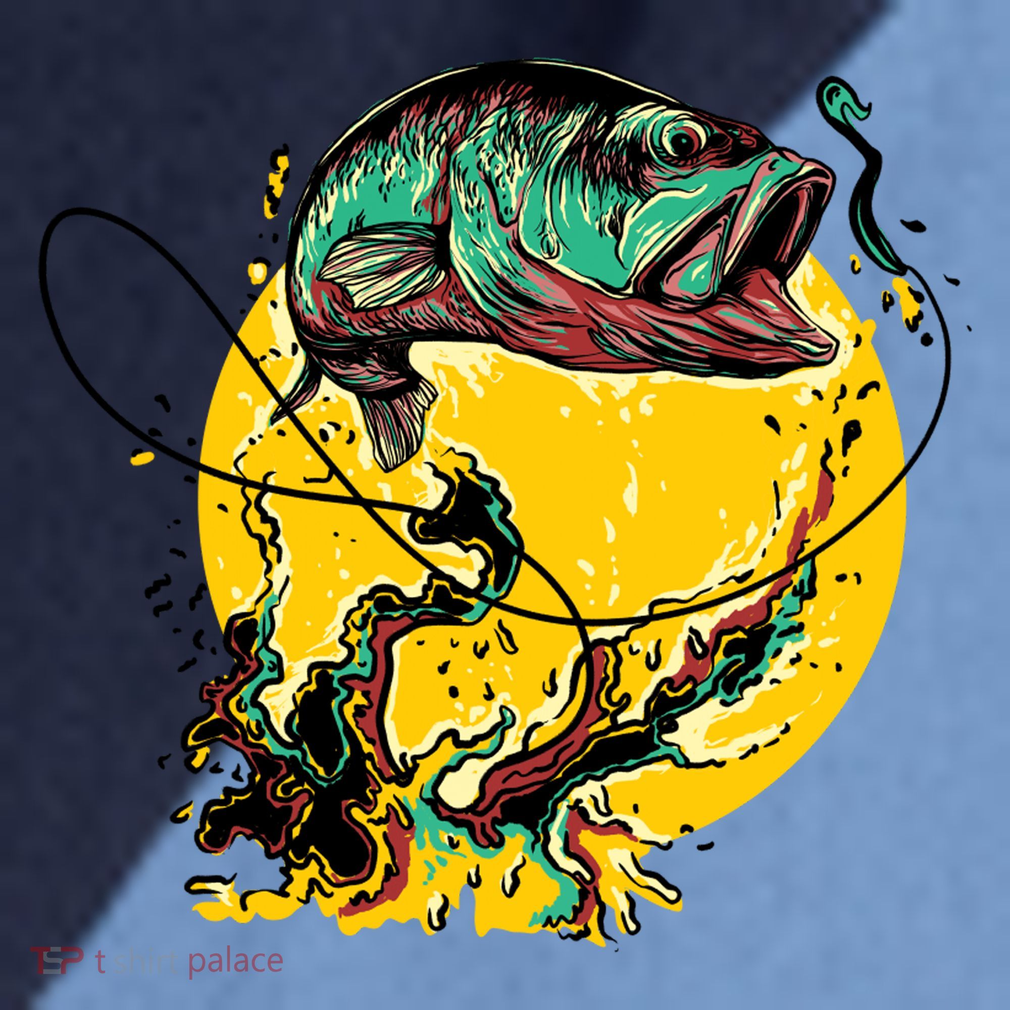 Fishing Art Wave Sunset Raglan Baseball Sleeve Shirt
