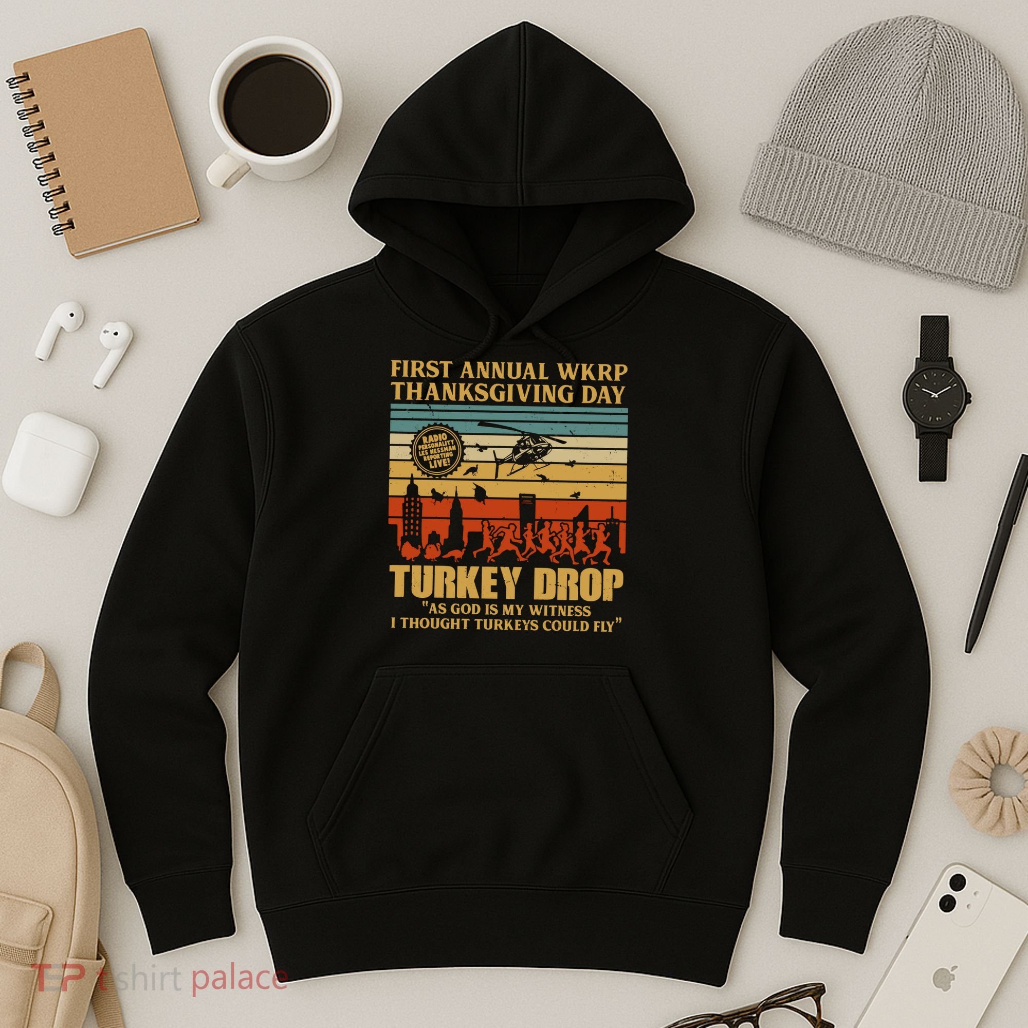 First Annual Wkrp Turkey Drop Thanksgiving Day Hoodie
