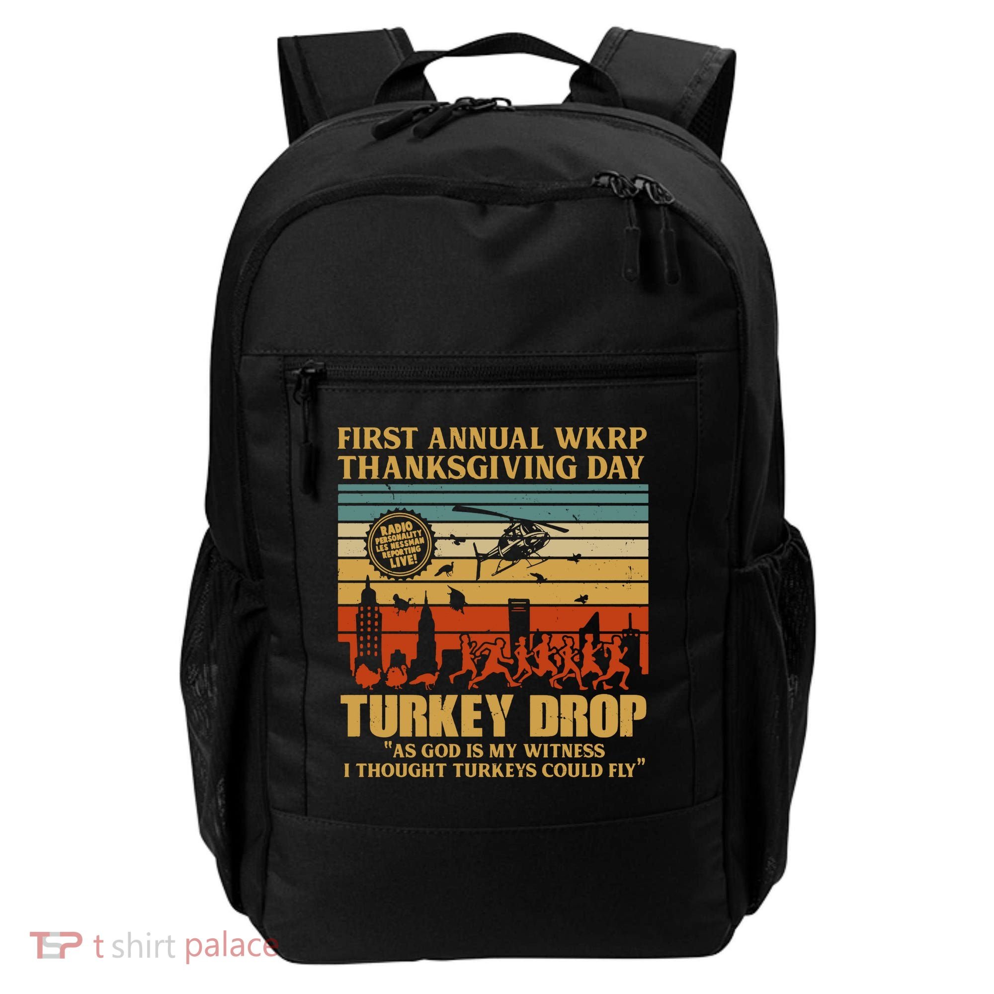 First Annual Wkrp Turkey Drop Thanksgiving Day Backpack