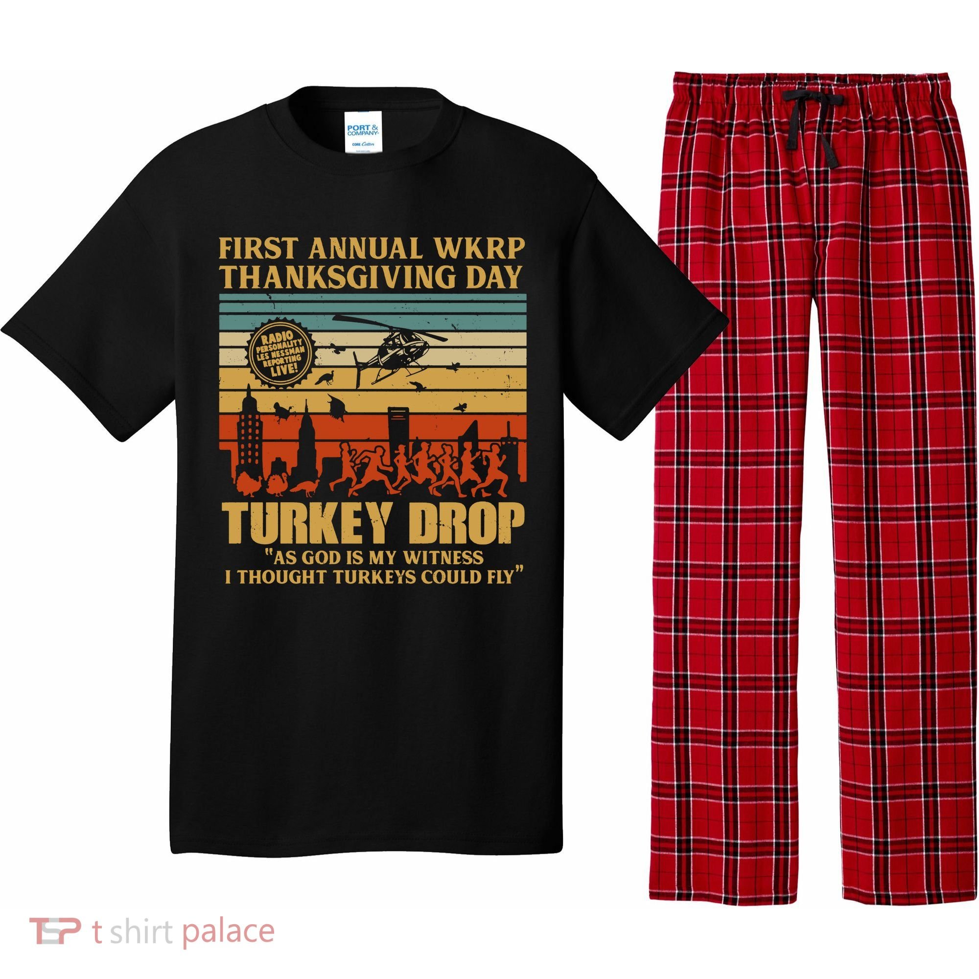 First Annual Wkrp Turkey Drop Thanksgiving Day Pajama Set
