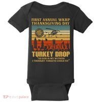 First Annual Wkrp Turkey Drop Thanksgiving Day Baby Bodysuit thumb 0