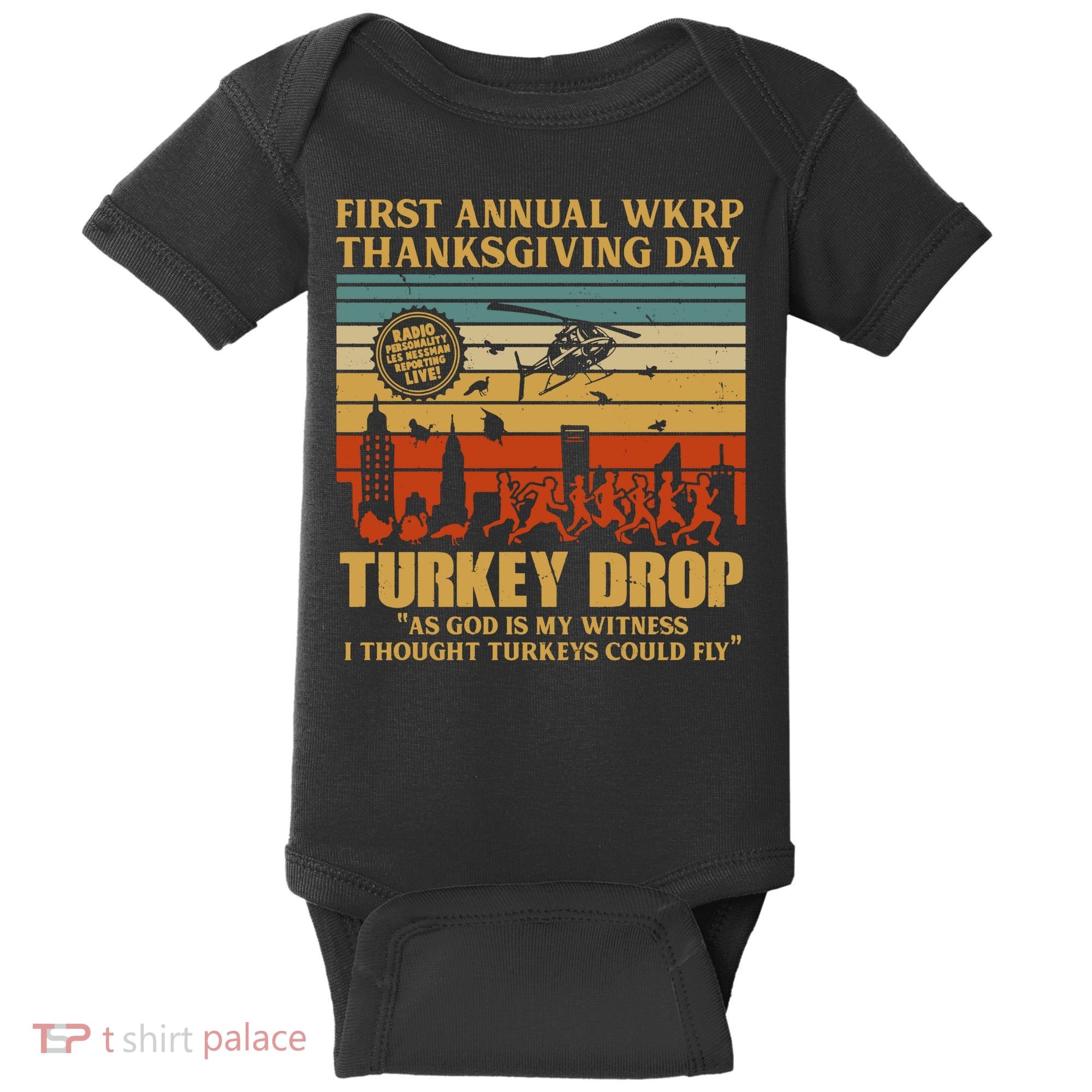 First Annual Wkrp Turkey Drop Thanksgiving Day Baby Bodysuit