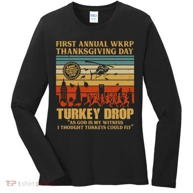 First Annual Wkrp Turkey Drop Thanksgiving Day Women's Long Sleeve Shirt