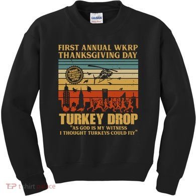 First Annual Wkrp Turkey Drop Thanksgiving Day Kids Sweatshirt