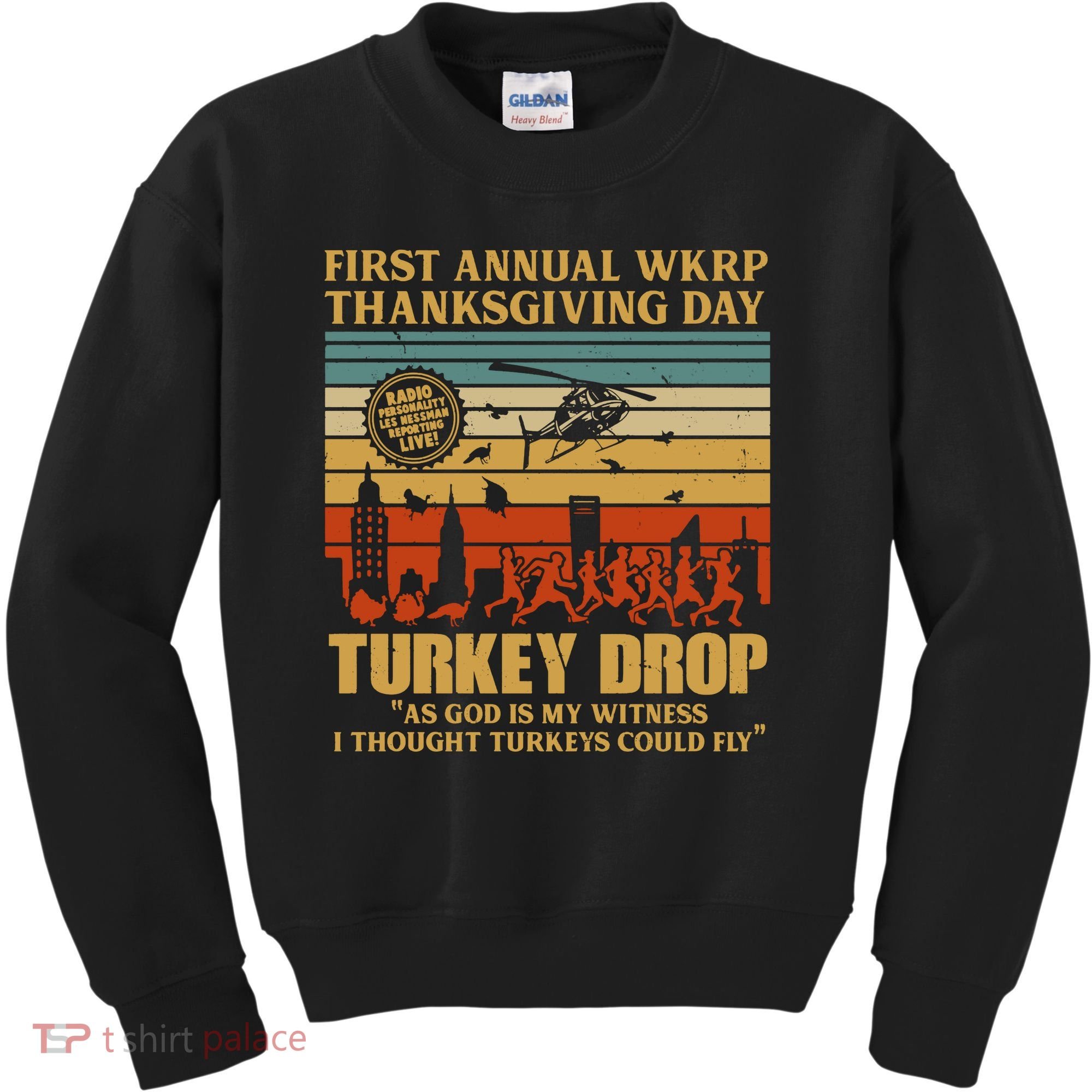 First Annual Wkrp Turkey Drop Thanksgiving Day Kids Sweatshirt