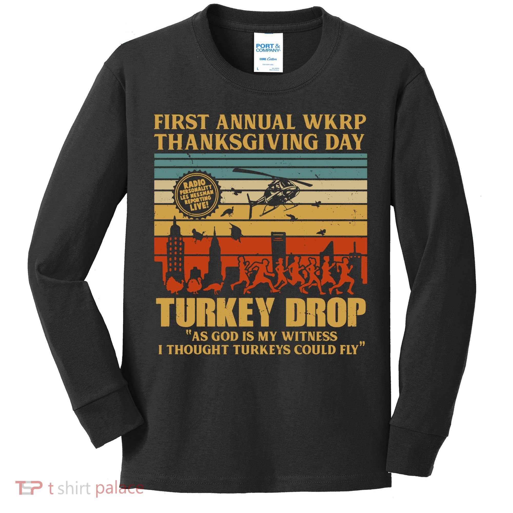 First Annual Wkrp Turkey Drop Thanksgiving Day Kids Long Sleeve Shirt