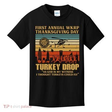 First Annual Wkrp Turkey Drop Thanksgiving Day Kids T-Shirt