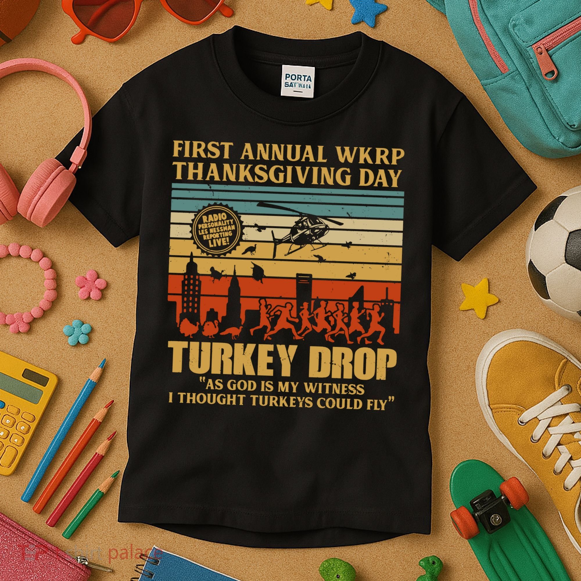 First Annual Wkrp Turkey Drop Thanksgiving Day Kids T-Shirt
