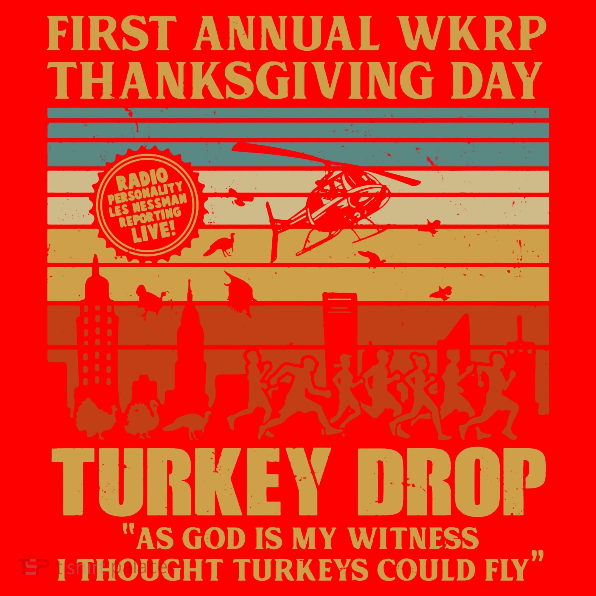 First Annual Wkrp Turkey Drop Thanksgiving Day Santa Hat