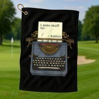 Funny Author Writers Make Stuff Up Golf Towel thumb 1