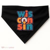 Fun Abstract Wisconsin Name USA-Made Doggie Bandana thumb 0