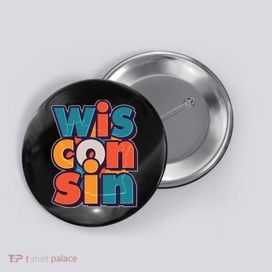Fun Abstract Wisconsin Name Button