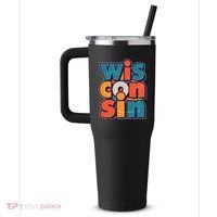 Fun Abstract Wisconsin Name 40oz Vacuum Insulated Stainless Steel Travel Tumbler thumb 2