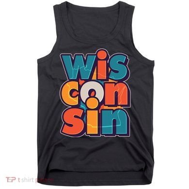 Fun Abstract Wisconsin Name Tank Top
