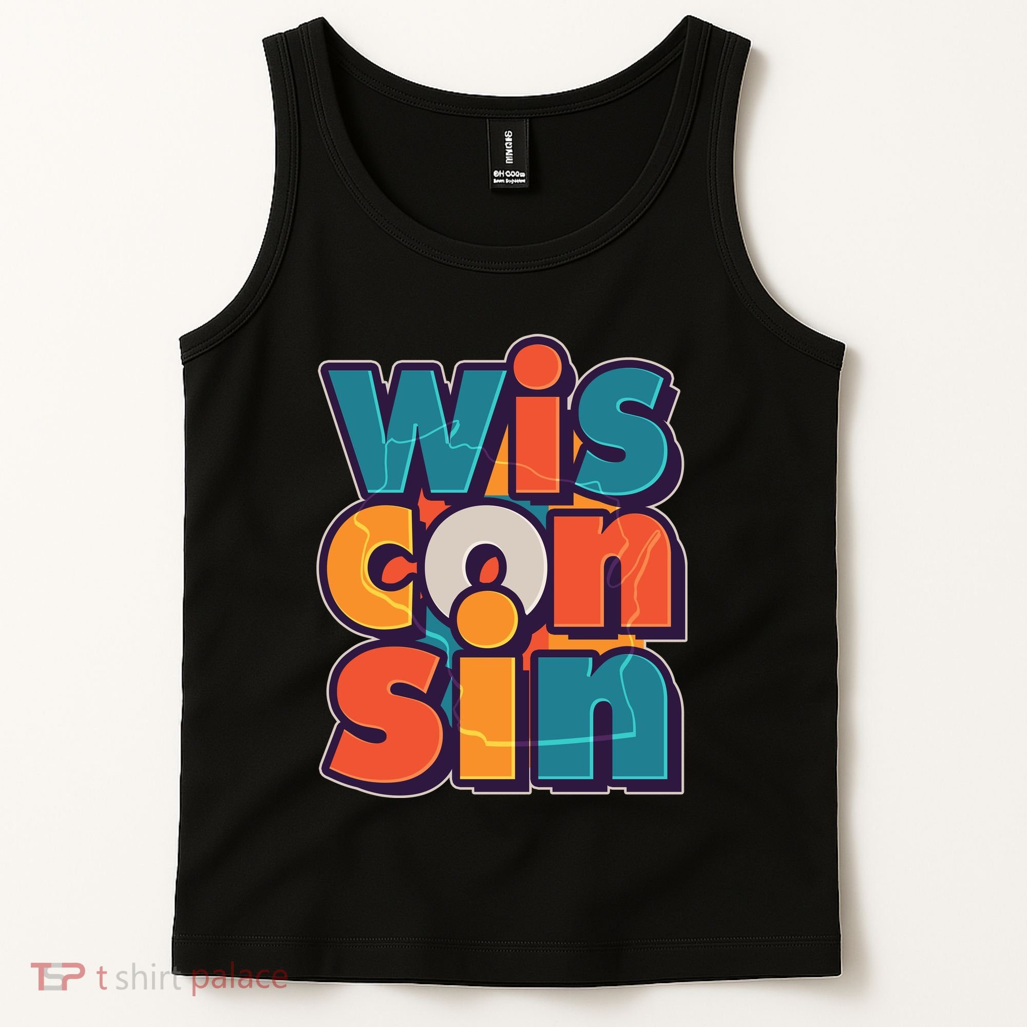 Fun Abstract Wisconsin Name Tank Top