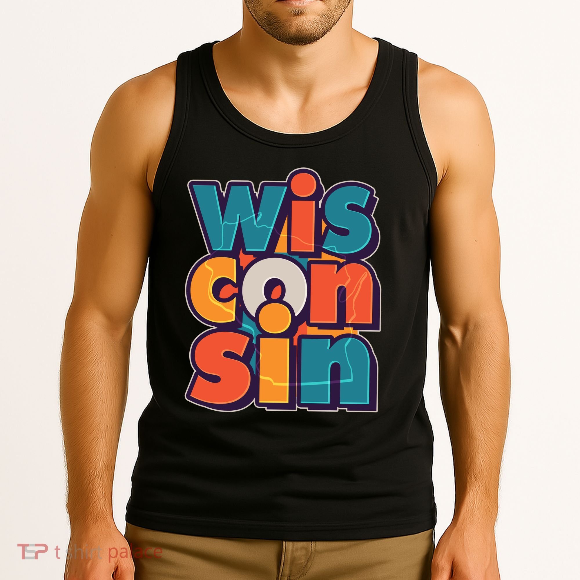 Fun Abstract Wisconsin Name Tank Top