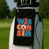 Fun Abstract Wisconsin Name Golf Towel thumb 2