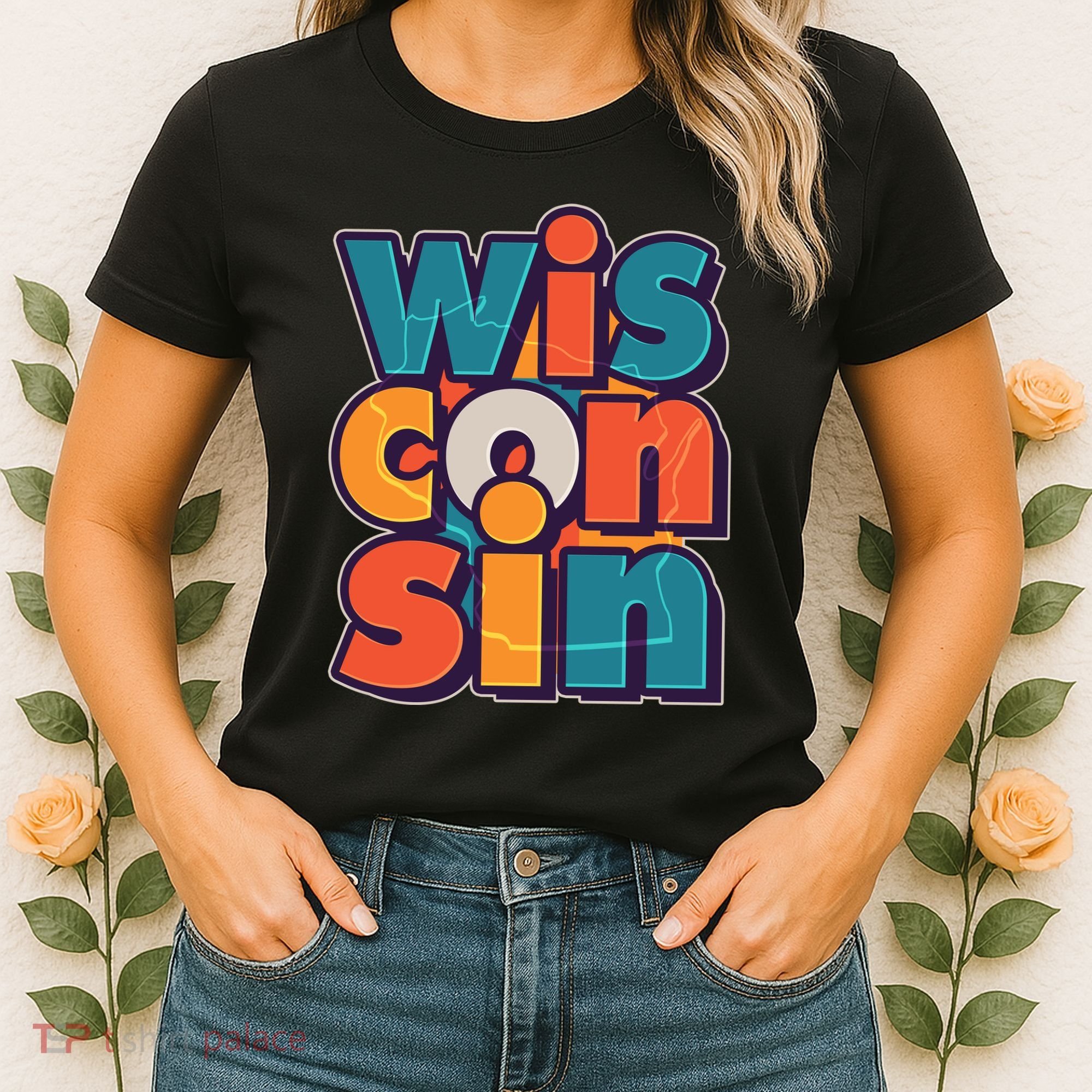 Fun Abstract Wisconsin Name Women's T-Shirt