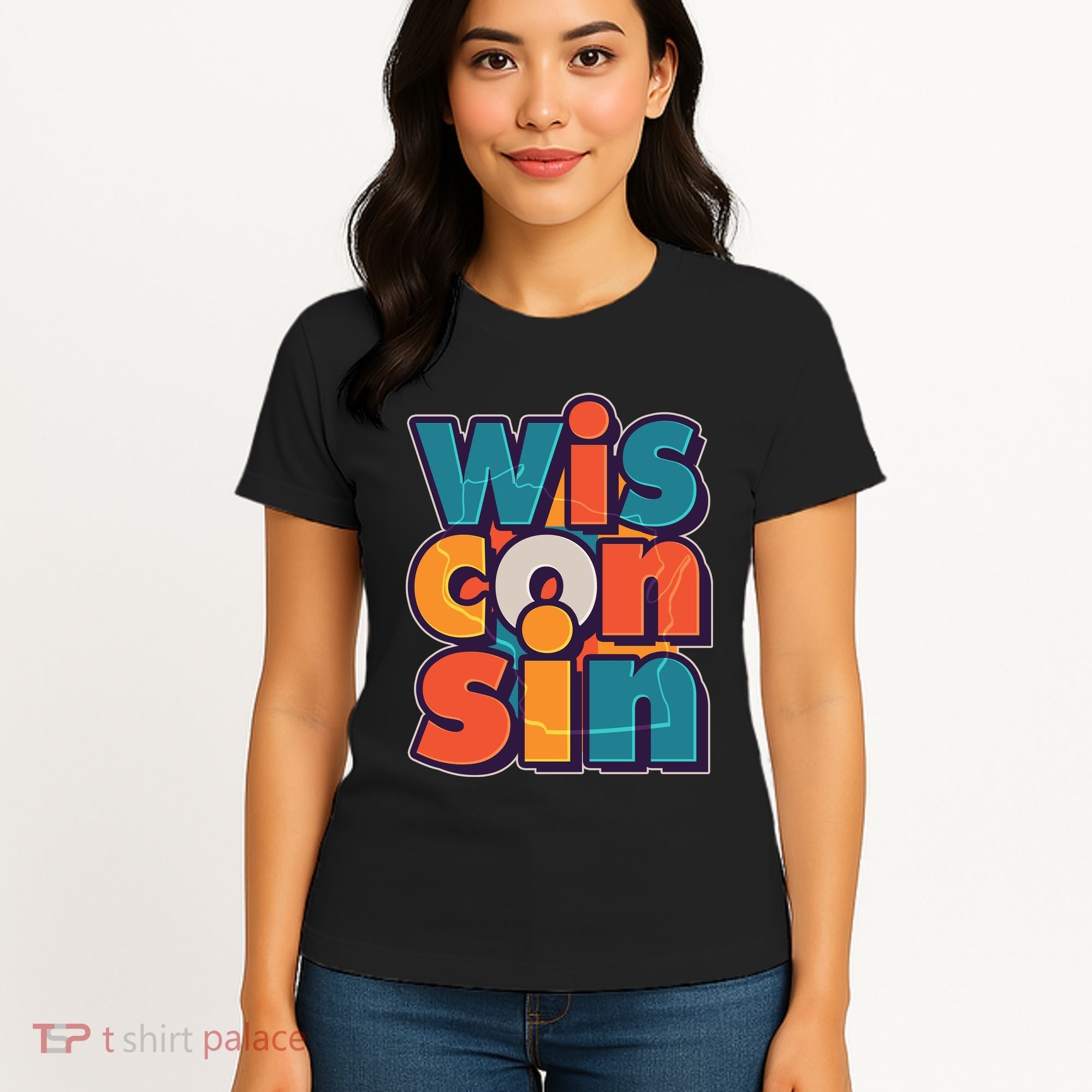 Fun Abstract Wisconsin Name Women's T-Shirt
