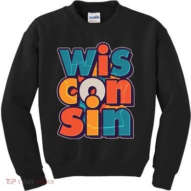 Fun Abstract Wisconsin Name Kids Sweatshirt