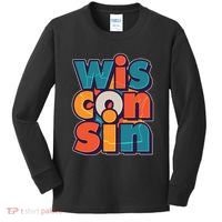 Fun Abstract Wisconsin Name Kids Long Sleeve Shirt thumb 0