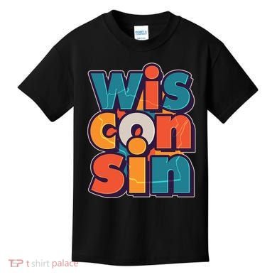 Fun Abstract Wisconsin Name Kids T-Shirt