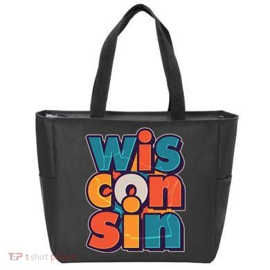 Fun Abstract Wisconsin Name Tote Bag