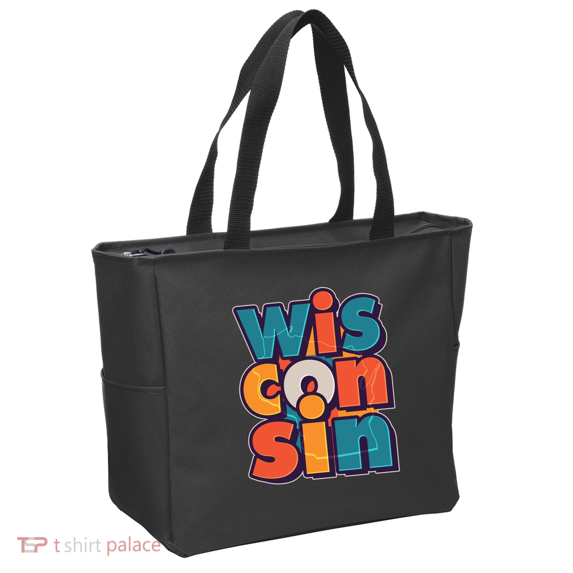 Fun Abstract Wisconsin Name Tote Bag