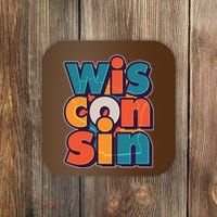 Fun Abstract Wisconsin Name Coaster thumb 0